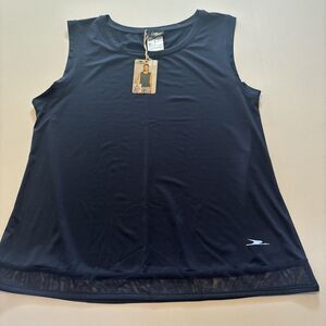 Crane Oeko Tex Women's Navy Sleeveless Top Large NWT